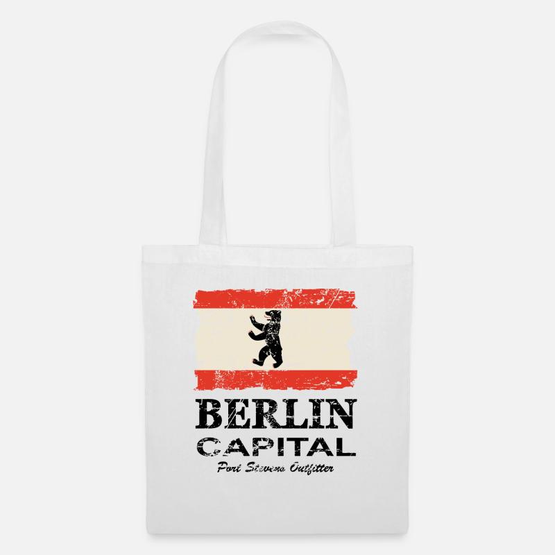 Berlin Vintage Flag - Stoffbeutel - Weiß