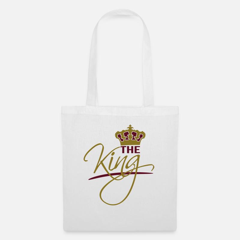 krone gold the king text logo design cool chef - Stoffbeutel - Weiß