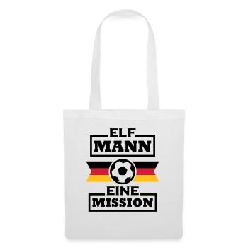 Elf Mann, Eine Mission (Fußball) - Stoffbeutel - Weiß - Vorne