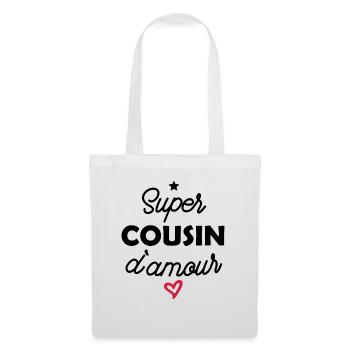 super cousin d amour - Sac en tissu - blanc - Devant