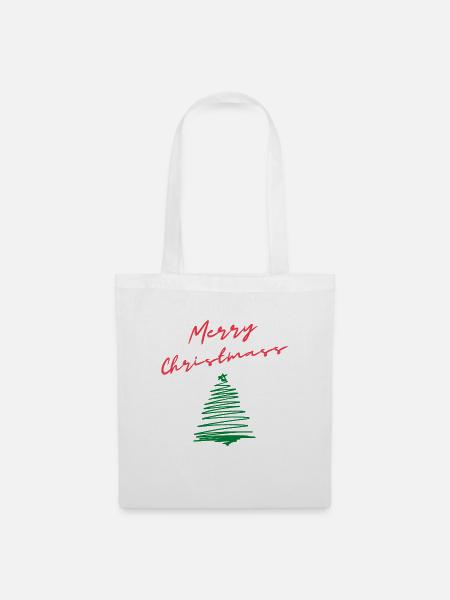 Merry Christmas - Stoffbeutel - Weiß