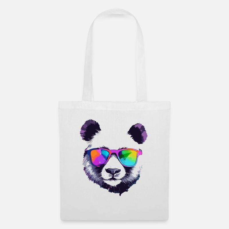 Koko der Panda mit Brille - Stoffbeutel - Weiß