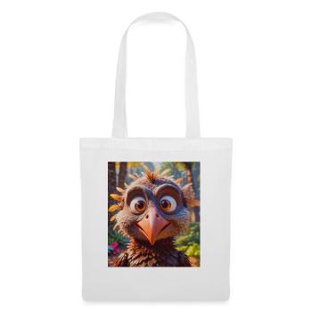animaux africains super mignons – Vautour - Sac en tissu - blanc - Devant