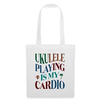 Jouer du ukulélé, c’est mon cardio - Sac en tissu - blanc - Devant