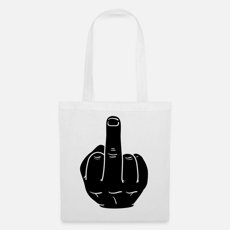 middle finger - Tote Bag - white