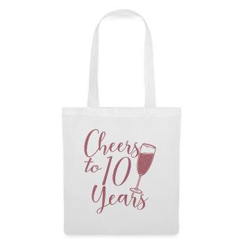 10. Hochzeitstag Männer Frauen Ehepaar - Stoffbeutel - Weiß - Vorne
