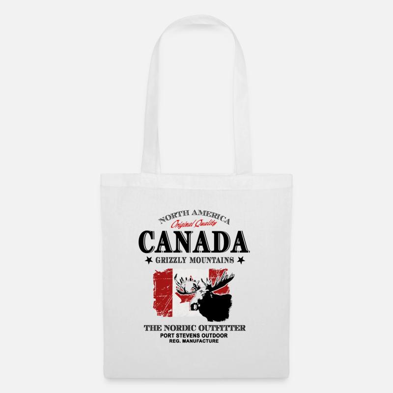 Canada - Moose - Kanada - Elch - Stoffbeutel - Weiß
