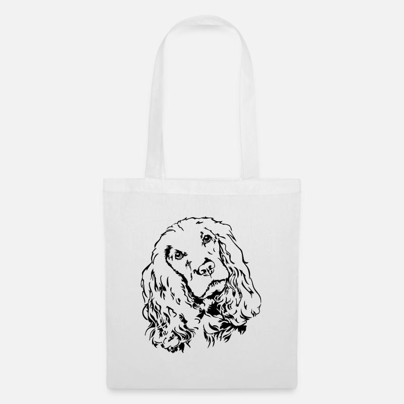 COCKER SPANIEL Portrait Wilsigns - Sac en tissu - blanc