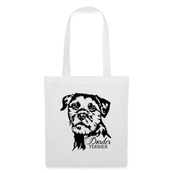 BORDER TERRIER Hundeportrait Hund Hunde Wilsigns - Stoffbeutel - Weiß - Vorne