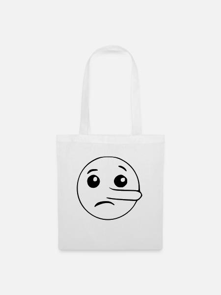 Emoji lügen Skizze schwarz - Stoffbeutel - Weiß