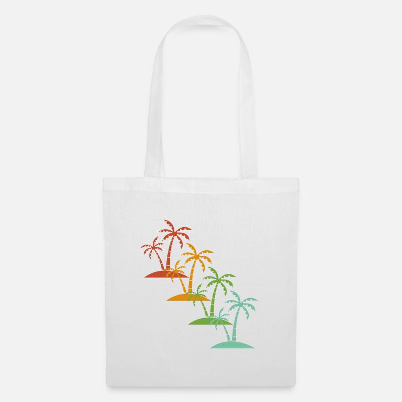 Retro palm trees - Tote Bag - white