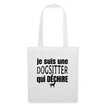 dogsitter qui déchire - Sac en tissu - blanc - Devant
