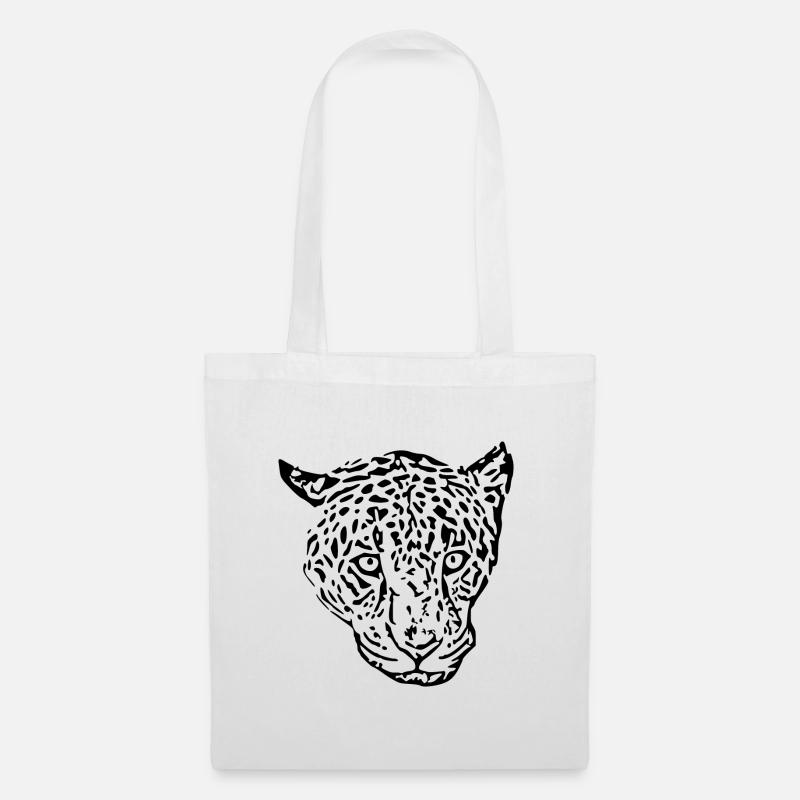leopard schwarz - Stoffbeutel - Weiß