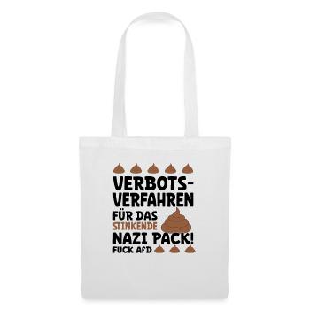 AfD Verbotsverfahren gegen Rechts - gegen Nazis - Stoffbeutel - Weiß - Vorne