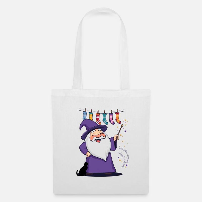 The Wizard and the Socks - Tote Bag - white