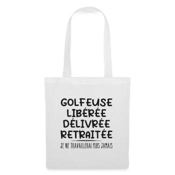 Golfer feiert Ruhestand mit Humor Geschenk - Stoffbeutel - Weiß - Vorne