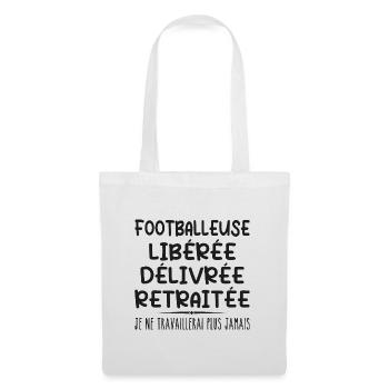 Footballeuse célèbre sa retraite avec humour cadea - Sac en tissu - blanc - Devant