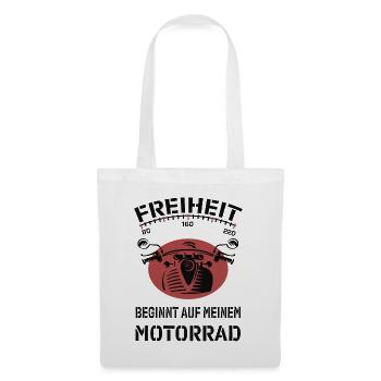 Bike Biker Motorradfahrer Freiheit Motorrad - Stoffbeutel - Weiß - Vorne
