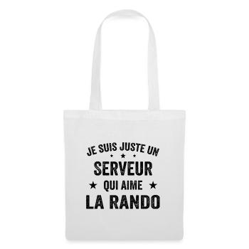Fier d’être Serveur et Passionné de Randonnée - Sac en tissu - blanc - Devant