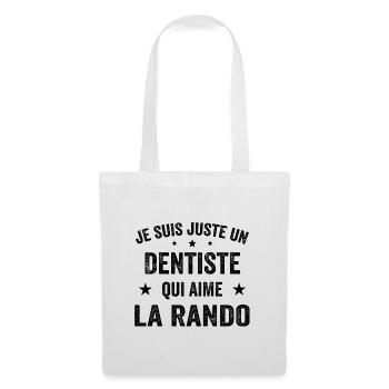 Fier d’être Dentiste et Passionné de Randonnée - Sac en tissu - blanc - Devant