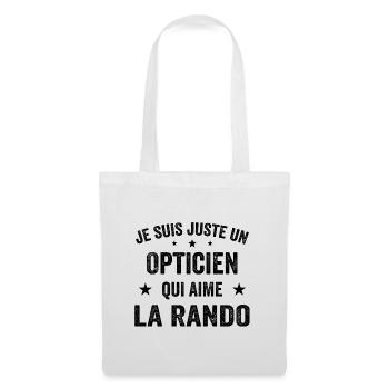 Fier d’être Opticien et Passionné de Randonnée - Sac en tissu - blanc - Devant