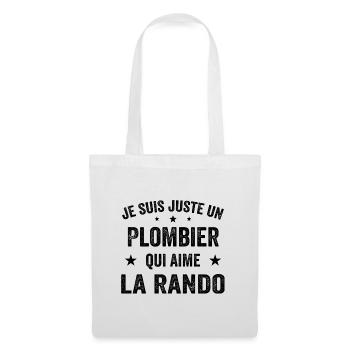 Fier d’être Plombier et Passionné de Randonnée - Sac en tissu - blanc - Devant