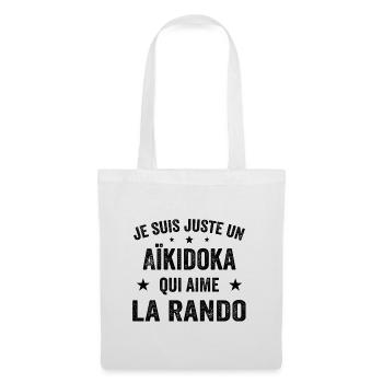 Fier d’être Aïkidoka et Passionné de Randonnée - Sac en tissu - blanc - Devant