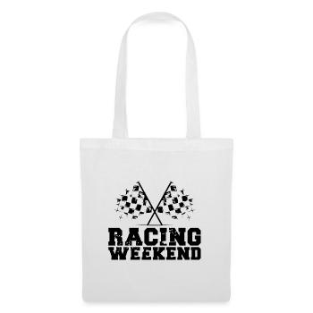 Voitures de week-end de course Drapeaux de symbole de course - Sac en tissu - blanc - Devant
