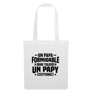 Un Papa Formidable Donne Un Papy Exceptionnel - Sac en tissu - blanc - Devant