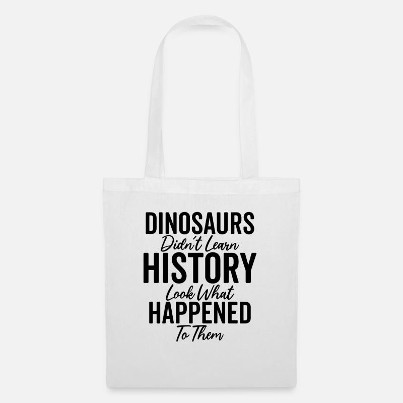 Dinosaurier Geschichte Lustig Geschichte Lehrer - Stoffbeutel - Weiß