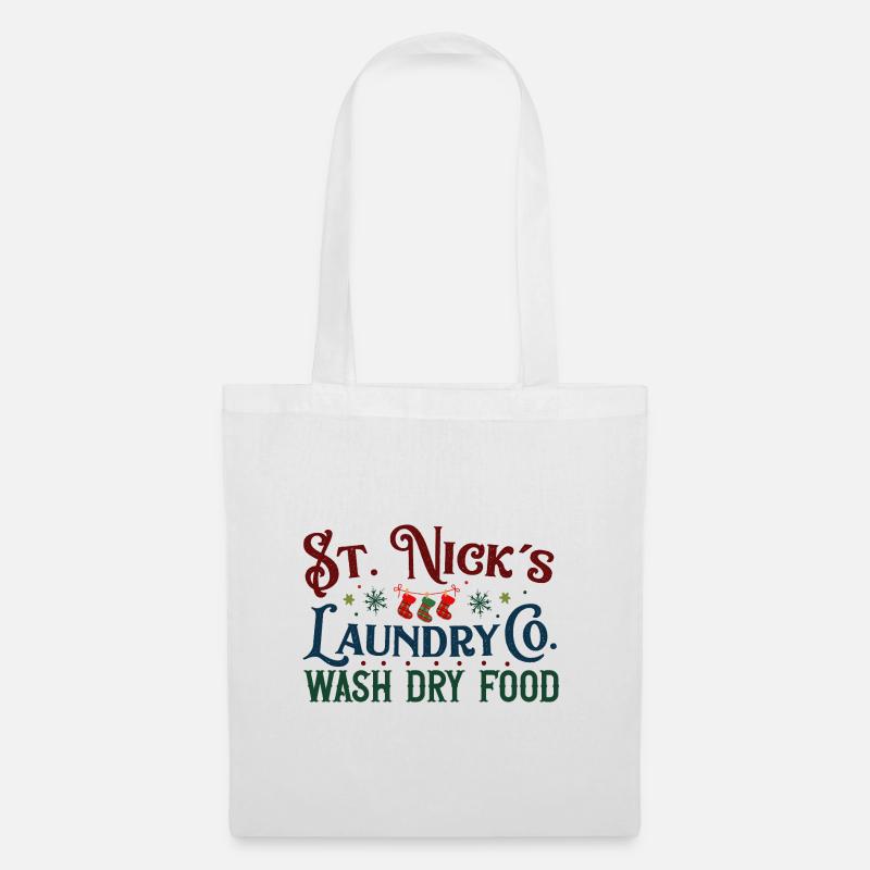St Nick's Laundry Co. Festive Logo - Tote Bag - white