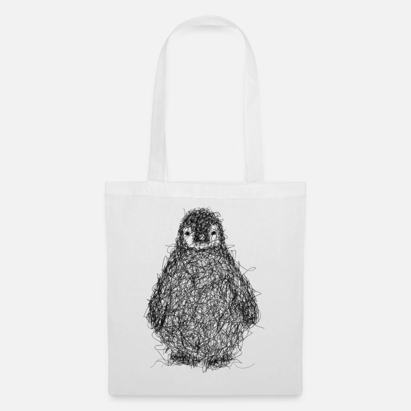 Scribbling penguin - Tote Bag - white