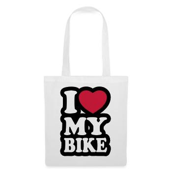 I love my bike - Ich liebe mein Motorrad - Stoffbeutel - Weiß - Vorne