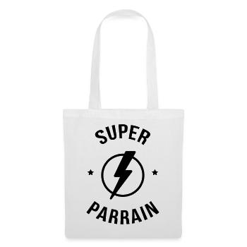 Oncle / Super Parrain / Tonton / Naissance / Bébé - Sac en tissu - blanc - Devant