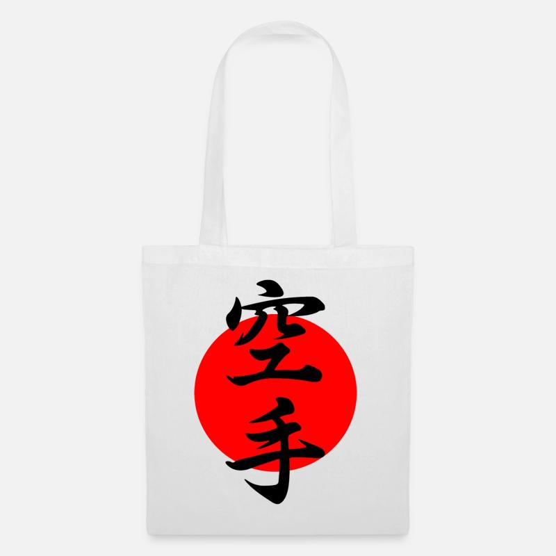 Karate in Japanese kanji script with red sun - Tote Bag - white