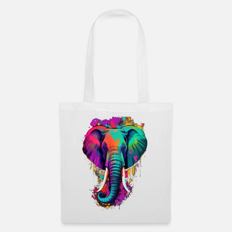 Elefant - Stoffbeutel - Weiß