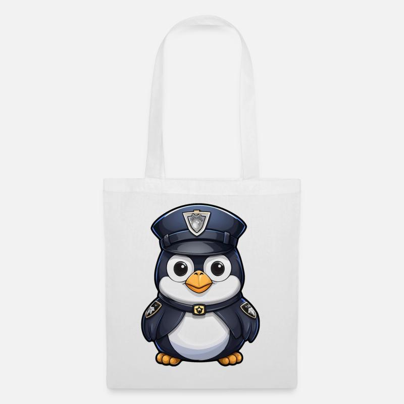 Police Penguin - Tote Bag - white