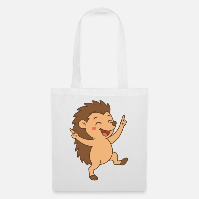 Bébé hérisson dansant petit ami - Sac en tissu - blanc
