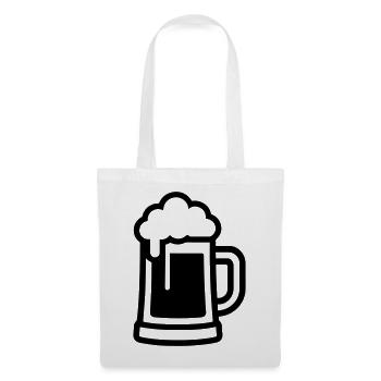 Verre à bière symbole bière - Sac en tissu - blanc - Devant