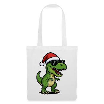 T-Rex Santa with sunglasses - Tote Bag - white - Front