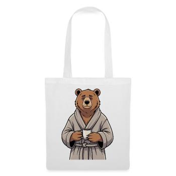 Bear with coffee - Tote Bag - white - Front