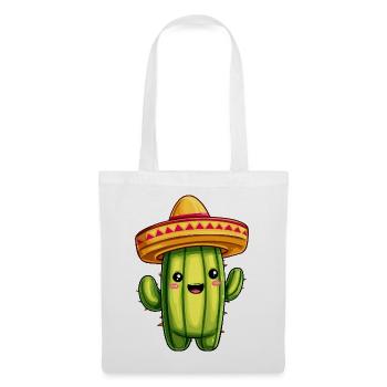 Cactus avec sombrero – cactus kawaii - Sac en tissu - blanc - Devant