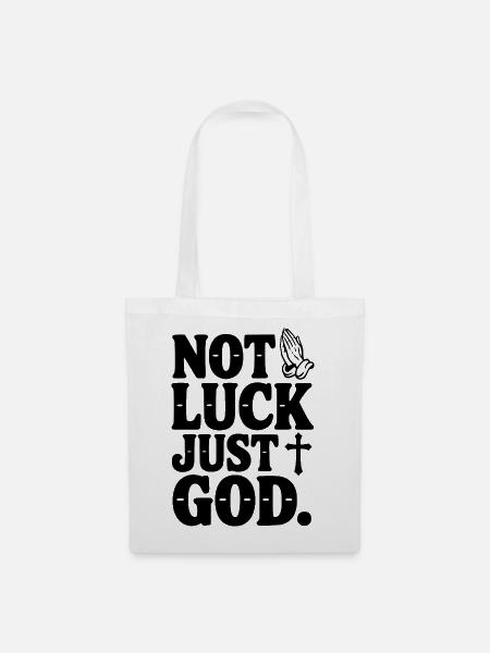 Nicht Glück, nur Gott - Stoffbeutel - Weiß