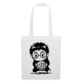Enfant Basket Hoodie Sport Noir et Blanc - Sac en tissu - blanc - Devant