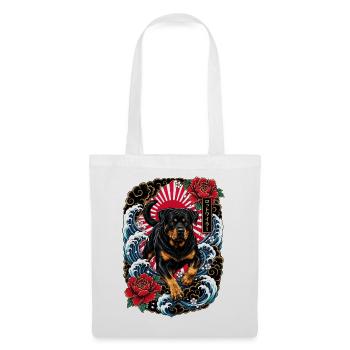 Rottweiler im japanischen Irezumi Tattoo Stil - Stoffbeutel - Weiß - Vorne
