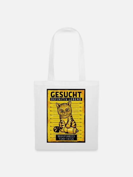 Graffiti Katze Gesucht - Stoffbeutel - Weiß