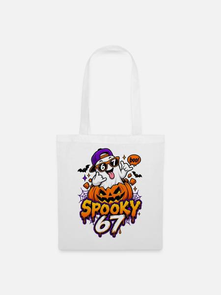 Halloween Geist 67 - Stoffbeutel - Weiß
