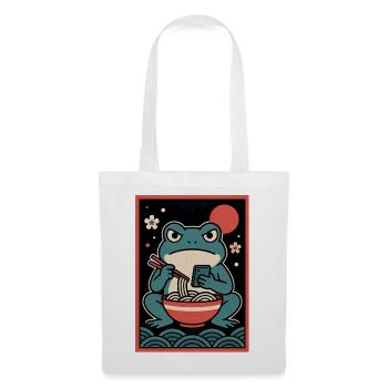 Frosch-Nudelphone Retro-Poster - Stoffbeutel - Weiß - Vorne