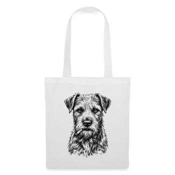 Smoking Dog Terrier Zigarre Cool Hundemotiv - Stoffbeutel - Weiß - Vorne