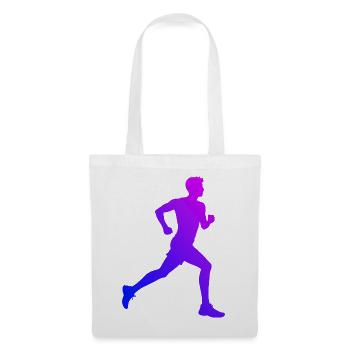Geschenkidee für einen Running mit Running - Stoffbeutel - Weiß - Vorne